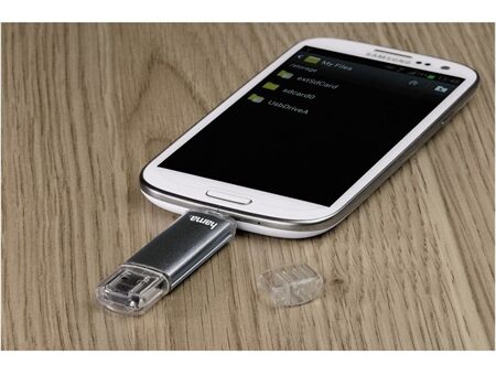 Hama FlashPen Laeta Twin, USB 2.0, 16GB, 10MB/s, Grau