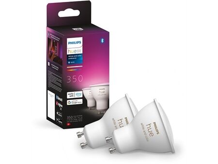 hue W&C. Amb. 4.3W GU10 2er Set
