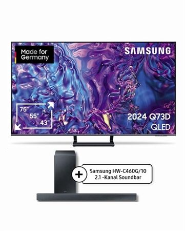 Samsung GQ75Q73DAT + Samsung HW-C460G Soundbar