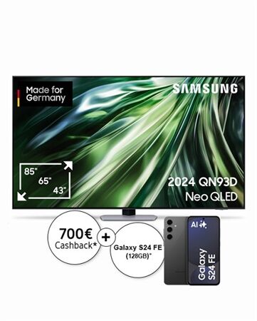 Samsung GQ85QN93DAT inkl. Samsung S24 FE (128GB)