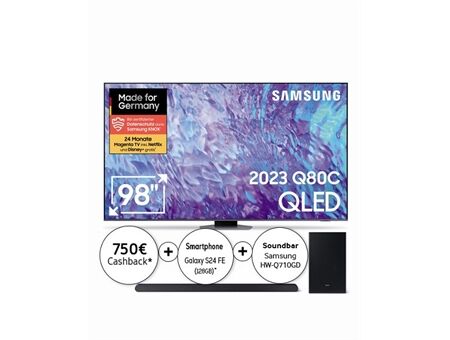 Samsung GQ98Q80CAT +HW-Q710GD +750€ CB & S24 FE (128GB)