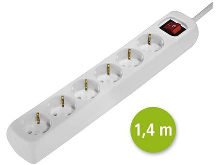 Hama 30384 6fach Stecker mit Schalter