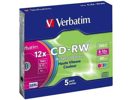 Verbatim CD-RW 700MB 5er Pack Colour