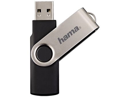 Hama FlashPen Rotate, USB 2.0, 32GB, 6MB/s, Schwarz/Sil