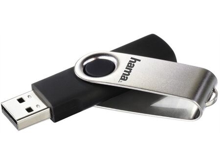 Hama FlashPen Rotate, USB 2.0, 32GB, 6MB/s, Schwarz/Sil