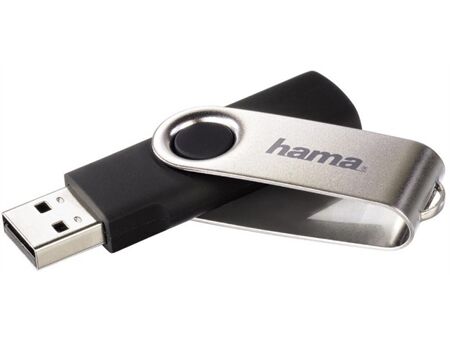 Hama FlashPen Rotate, USB 2.0, 64GB, 6MB/s, Schwarz/Sil