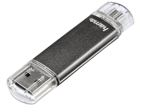 Hama FlashPen Laeta Twin, USB 2.0, 32GB, 10MB/s, Grau
