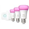 hue W&C Amb. 9W A60 E27 3er Pack