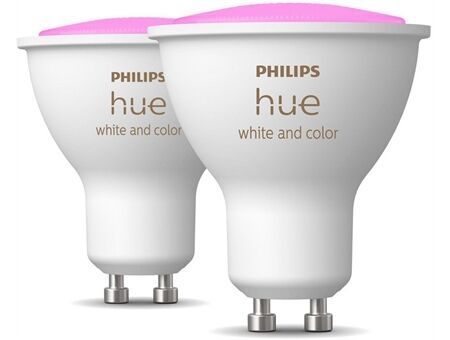 hue W&C. Amb. 4.3W GU10 2er Set