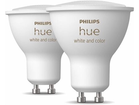 hue W&C. Amb. 4.3W GU10 2er Set