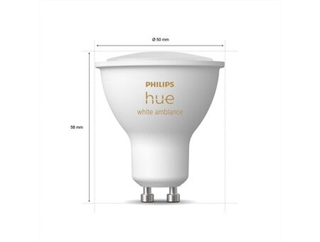hue Wh. Amb. 4.3W GU10 2er Set