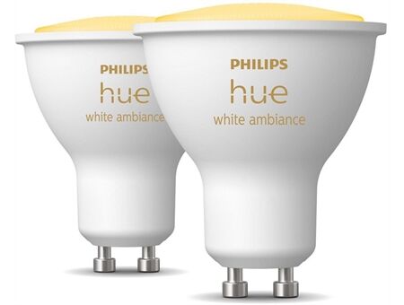 hue Wh. Amb. 4.3W GU10 2er Set