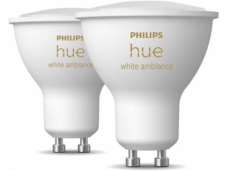 hue Wh. Amb. 4.3W GU10 2er Set