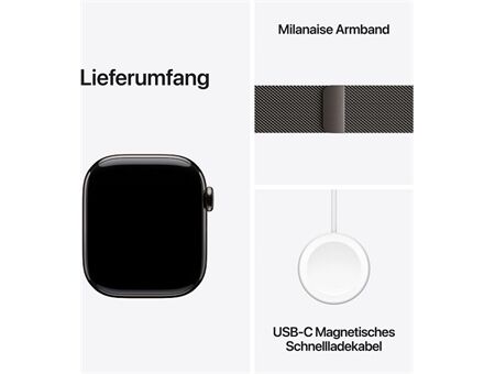 Apple Watch Series 11 (42mm) GPS+5G Titan mit Milanaise