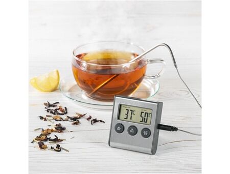 XavaX Digitales Bratenthermometer mit Timer, Kabelsensor