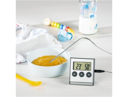 XavaX Digitales Bratenthermometer mit Timer, Kabelsensor